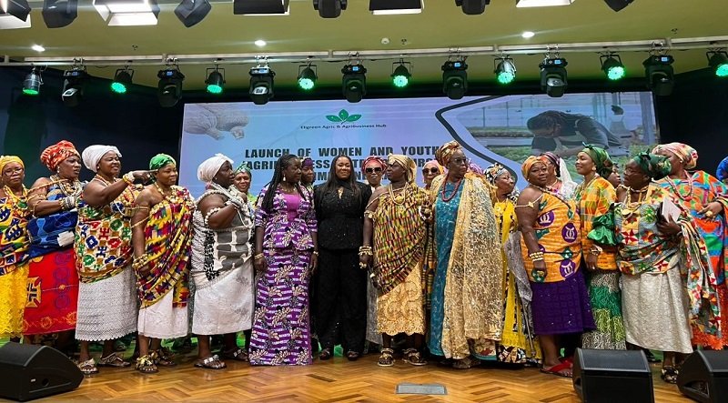 Mrs Ofosu-Adjare (sixth from left) with some of the Queenmothers at the programme