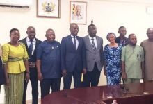 • Haruna Iddrisu (middle) with the council members