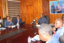 r Alhassan Iddrisu (head of table) addressing the press conference. Photo. Ebo Gorman