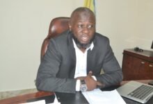 • Mr Abdul Ganiyu Ibrahim (inset) speaking at the programme Photo: Victor A. Buxton