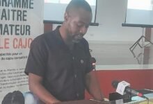 Mr Antwi Agyei (inset) addressing the conference