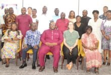 • Prof. George Owusu (seated second from left), Dr Kojo Pumpuni Asante (seated middle) with the partcipants after the workshop Photo: Ebo Gorman