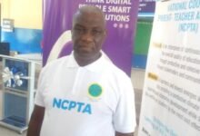 • Mr Christian Aikins Atsu (inset) addressing the students at the launch