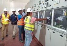 • Engineers from ECG testing the new switchgears