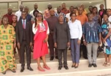 • Madam Gloria Bortele Noi (fourth from left front row), Mrs Jane Geraldo-Acolatse (fourth from right) with the participants after the stakeholders meeting Photo: Ebo Gorman