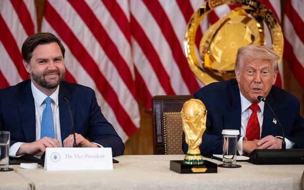 • President Trump (right) and Veep JD Vance discussing the 2026 World Cup at the White House