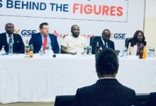 • Mr Adjei (middle) with Ms Amoah (right) with other senior officials of Kasapreko PLC