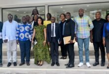 • -Mr Joseph Appiah Boateng (forth from left) with some members of the Ministry of Labour, Jobs and Employment. Photo: Stephanie Birikorang