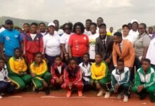 • Members of ERSCSSA with PE Coordinators and school children