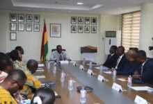 • Mr Adjei addressing the Board