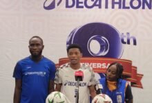 Mr Agbodo flanked by Mawuli Kofi and Ms Arhin the company’s B2B Manager