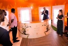 • Mr Atteh briefing the guests at the launchits