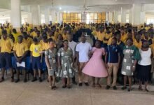 • Ms Lotsu (second from left) with other dignitaries after the programme