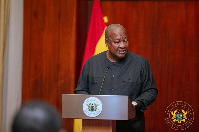 • President Mahama (inset) addressing the stakeholders at the meeting