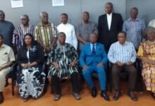 • Dr Fynn (seated third from left) with the other executives after the programme