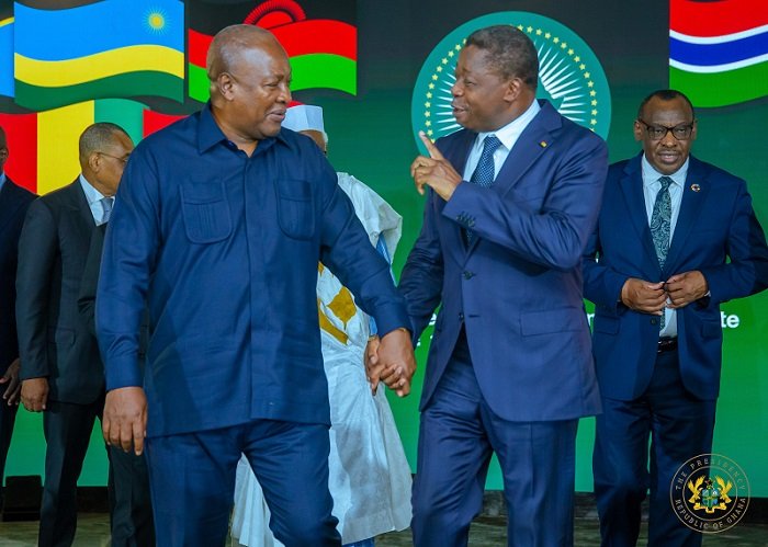 President John Mahama (left) with Togo President Faure Gnassingbé