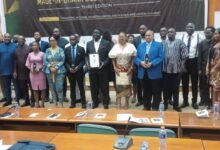 • The award winners with the invited guests after the programme