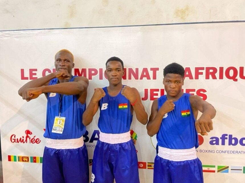 The three gold medalists at the championship.