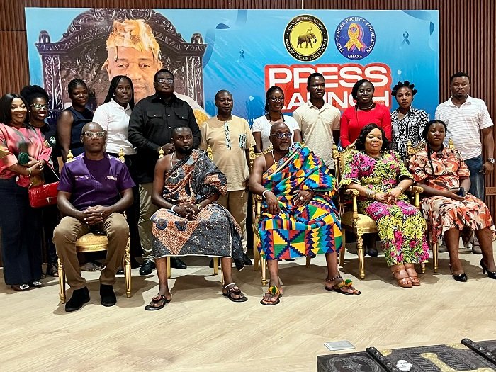 Mr Kobla Mansa Kudonoo (first from left) with other executives of both foundations. Photo: Stephanie Birikorang