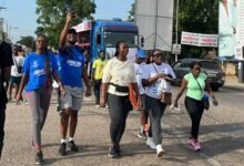 Participants walking