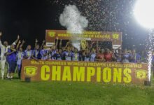 • Police Ladies celebrating their victory