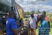• Mr Vanderpuye (right) being briefed during the tour