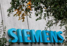 Siemens logo is pictured at Siemens Healthineers headquarters in Erlangen near Nuremberg, Germany, October 7, 2016. REUTERS/Michaela Rehle/File Photo Purchase Licensing Rights
