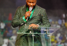 • Prophet Fordjour (inset) addressing the gathering