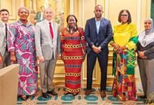 • Mrs Ofosu-Adjare (middle) with her team and officials from the United States Department of Commerce in Washington, D.C