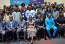 • Mr Kissi Agyebeng (fourth from right) with other dignitaries after the programme