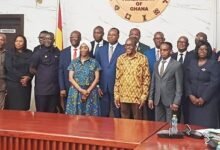 Mr Alban Bagbin (middle) with other heads of institutions after the event