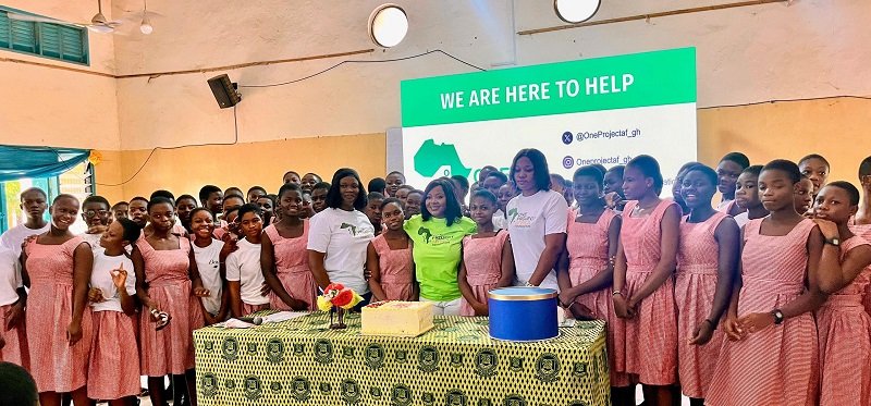 • Ms Victoria Naema Abdulai (middle) with some of the students Photo: Stephanie Birikorang