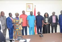 • Mr Eric Opoku (fifth from right) with the new directors of NAFCO Photo: Seth Osabukle