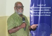 Prof Karikari (inset) speaking at the engagement