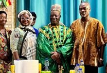• Mr Akwetey Agbo (second from right) with other leaders of the Muslim community