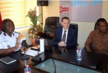 • Mrs Ntow-Sarpong (left) speaking at the opening