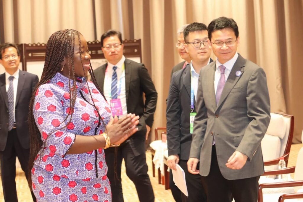 Mrs Ofosu-Adjare (left) and Mr Zhiqiang