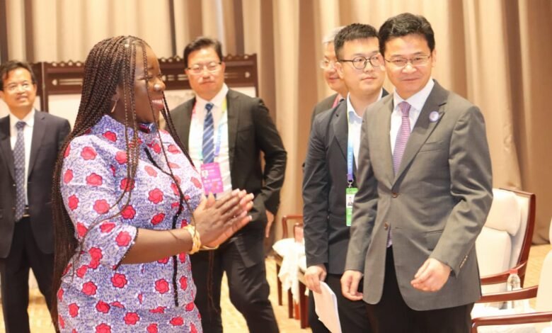 Mrs Ofosu-Adjare (left) and Mr Zhiqiang
