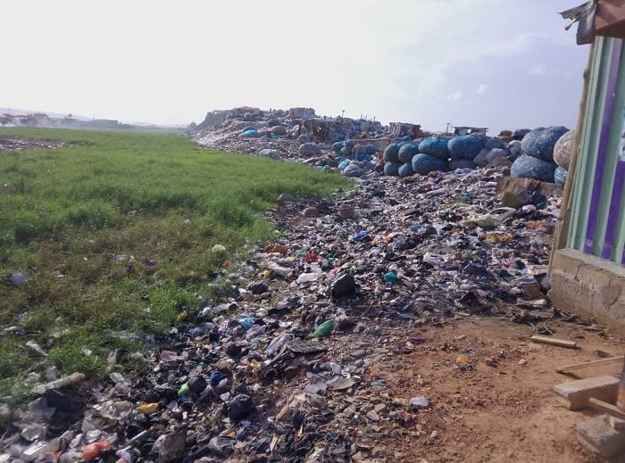 The Glefe lagoon piled up with refuse