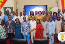• Prof. Samuel Kaba Akoriyea (middle) with participants at the stakeholders meeting