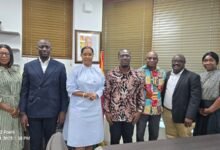Ms Victoria Emeafa Hardcastle (third from left) and Mr Paskal A.B. Rois (middle) with other officials after the meeting