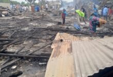 All the wooden structures and belongings of the victims burnt to ashes.