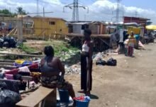 • Some of the structures being occupied by the squatters around the school
