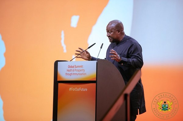 • President John Mahama addressing the global health summit