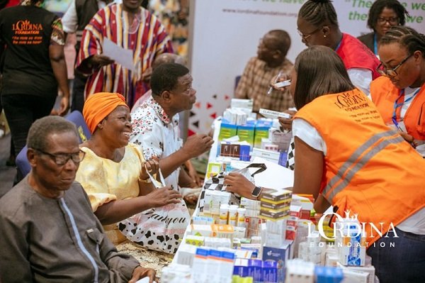 • Some of the screened retirees taking their medicine