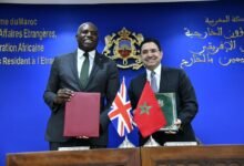• Mr Lammy (left) with Mr Bourita after signing the communique