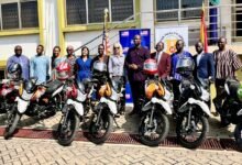 • USAID officials and beneficiaries after the presentation Photo: Stephanie Birikorang