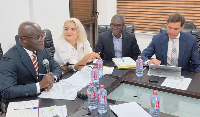 • Mr Ahmed Ibrahim, Ms Giger, Mr Hoedoadia and Mr Philip at the meeting