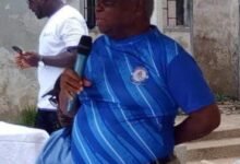 • Mr Amarkai Amarteifio (inset) addressing a section of the fans that attended the General Meeting