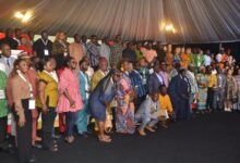 Mr Debrah (arrowed) with the Chinese and Ghanaian participants Photo: Victor A. Buxton